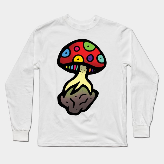 Colorful Mushroom Long Sleeve T-Shirt by VANDERVISUALS